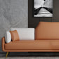 Square Arm  Sofa 31.49" D x 32.67" H Faux Leather Sofa for Living Room