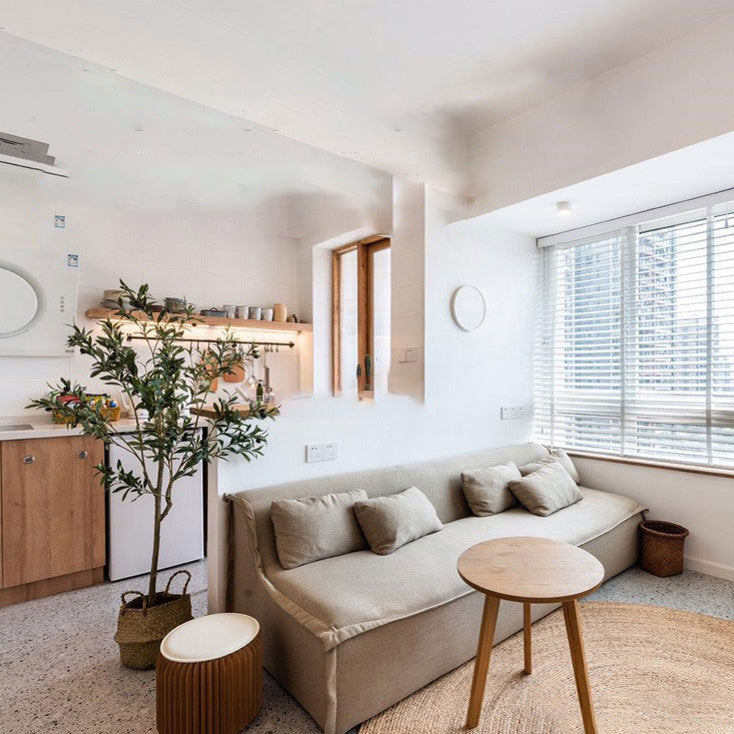 Gray Armless Sofa Washable Contemporary Sofa for Living Room, Apartment