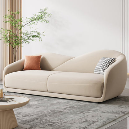 Contemporary Sloped Arm Curved Sofa Sewn Pillow Back Sofa for Living Room 62"L x 35"W x 31"H Clearhalo 'furn' 'furn_sofas' 'Furniture' 'Living Room Furniture' 'Sofa' 'sofas' 5162520