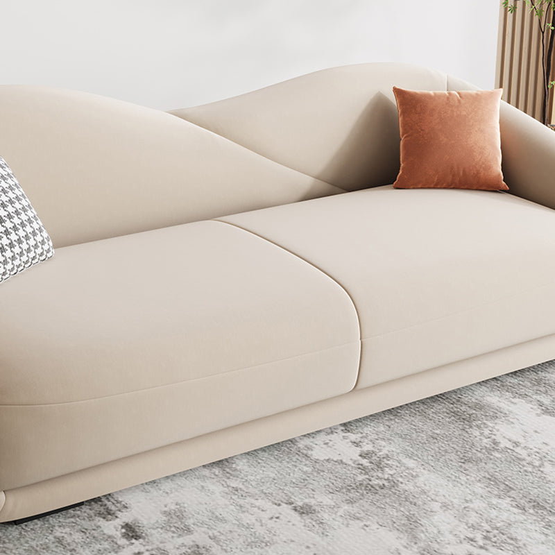 Contemporary Sloped Arm Curved Sofa Sewn Pillow Back Sofa for Living Room Clearhalo 'furn' 'furn_sofas' 'Furniture' 'Living Room Furniture' 'Sofa' 'sofas' 5162525