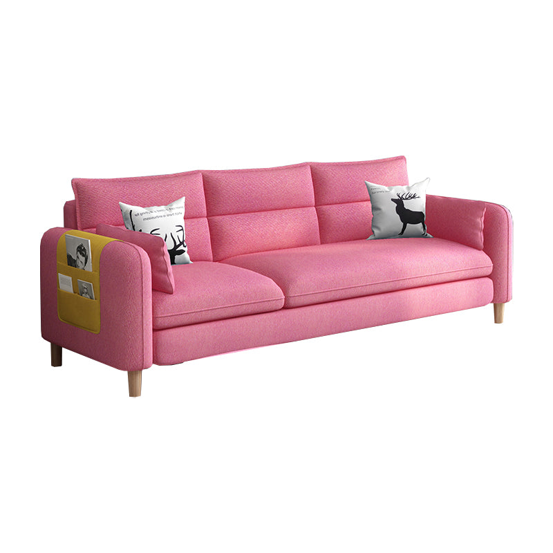 Living Room Contemporary Sewn Pillow Back Pillow Top Arm Sofa