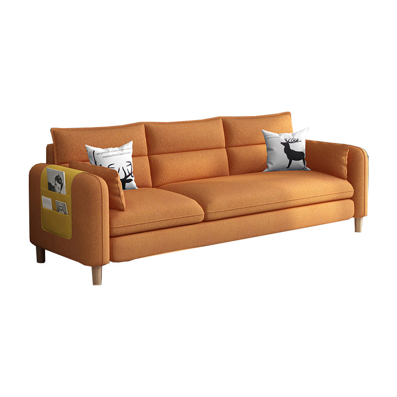 Living Room Contemporary Sewn Pillow Back Pillow Top Arm Sofa