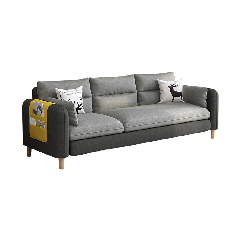 Living Room Contemporary Sewn Pillow Back Pillow Top Arm Sofa