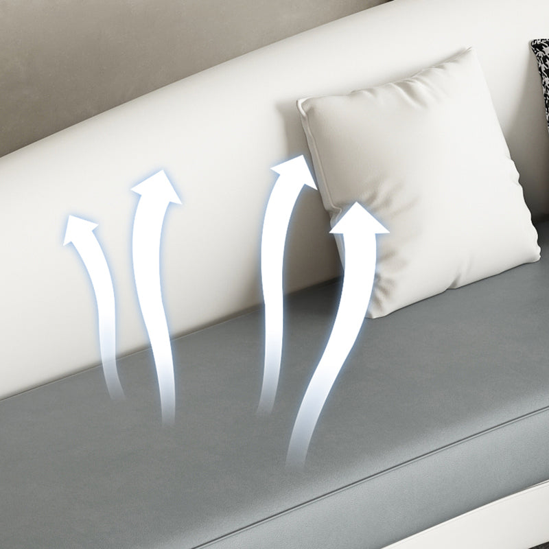 Contemporary Sloped Arm Curved Sofa Sewn Pillow Back Sofa for Living Room, Apartment Clearhalo 'furn' 'furn_sofas' 'Furniture' 'Living Room Furniture' 'Sofa' 'sofas' 5162602