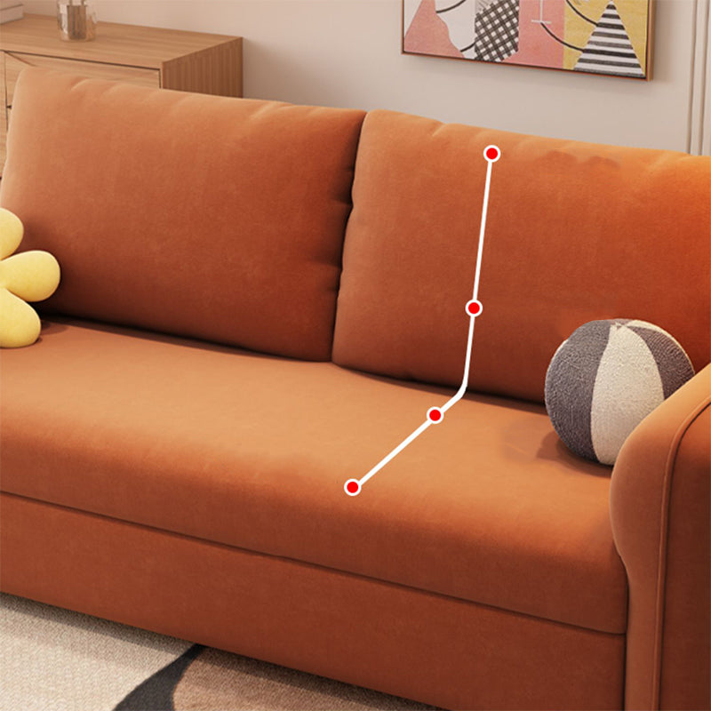 Divano letto convertibile contemporaneo di divano con cuscini in arancione