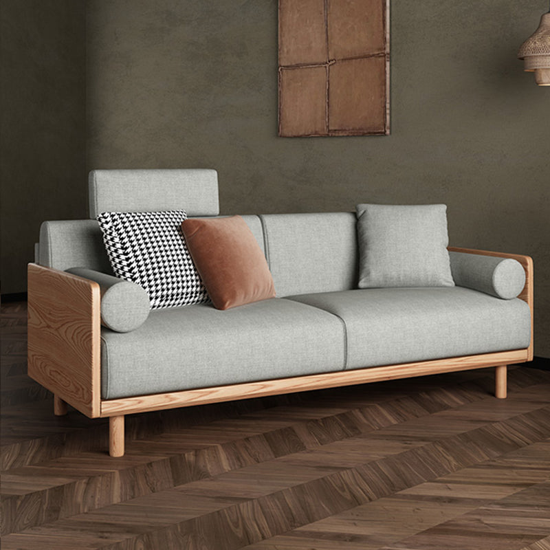 Canapé de linge de lin à braquette standard gris contemporain.