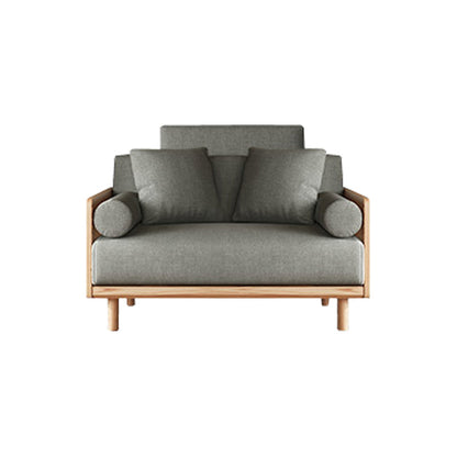 Canapé de linge de lin à braquette standard gris contemporain.