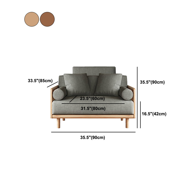 Canapé de linge de lin à braquette standard gris contemporain.