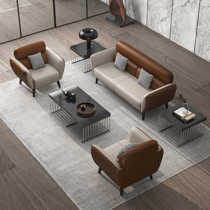 31.49 "D x 33.46" H Sofá de cuero con brazo acampanado para sala de estar para sala de estar