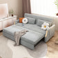 Contemporary Sloped Arm Convertible Bed Sofa Couch with Storage in Grey