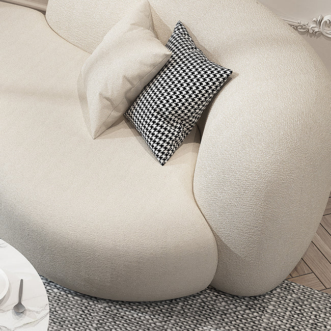 Beige Contemporary Standard Armless Sofa Curved Sofa for Living Room, Apartment Clearhalo 'furn' 'furn_sofas' 'Furniture' 'Living Room Furniture' 'Sofa' 'sofas' 5162737