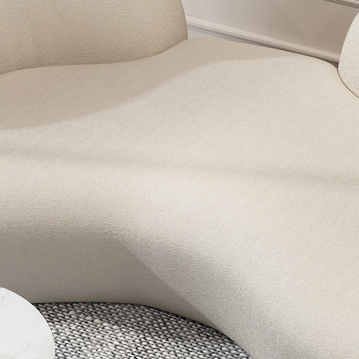 Beige Contemporary Standard Armless Sofa Curved Sofa for Living Room, Apartment Clearhalo 'furn' 'furn_sofas' 'Furniture' 'Living Room Furniture' 'Sofa' 'sofas' 5162738