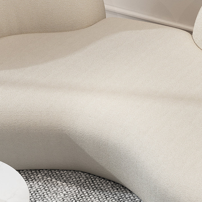 Beige Contemporary Standard Armless Sofa Curved Sofa for Living Room, Apartment Clearhalo 'furn' 'furn_sofas' 'Furniture' 'Living Room Furniture' 'Sofa' 'sofas' 5162740