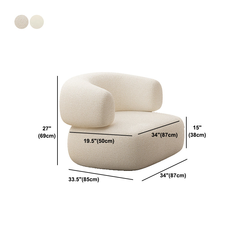 Beige Contemporary Standard Armless Sofa Curved Sofa for Living Room, Apartment Clearhalo 'furn' 'furn_sofas' 'Furniture' 'Living Room Furniture' 'Sofa' 'sofas' 5162743