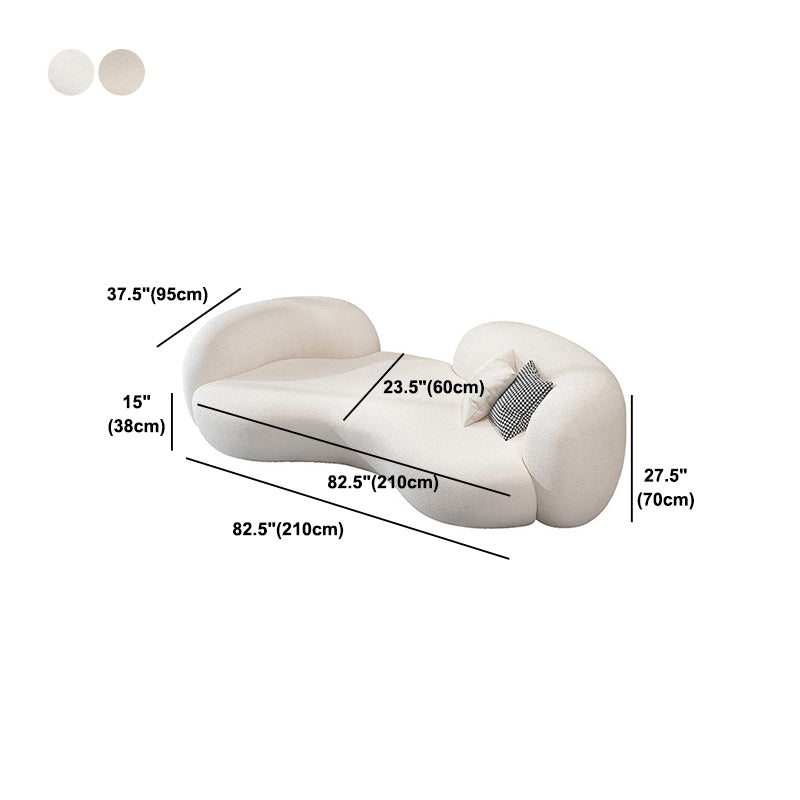 Beige Contemporary Standard Armless Sofa Curved Sofa for Living Room, Apartment Clearhalo 'furn' 'furn_sofas' 'Furniture' 'Living Room Furniture' 'Sofa' 'sofas' 5162745