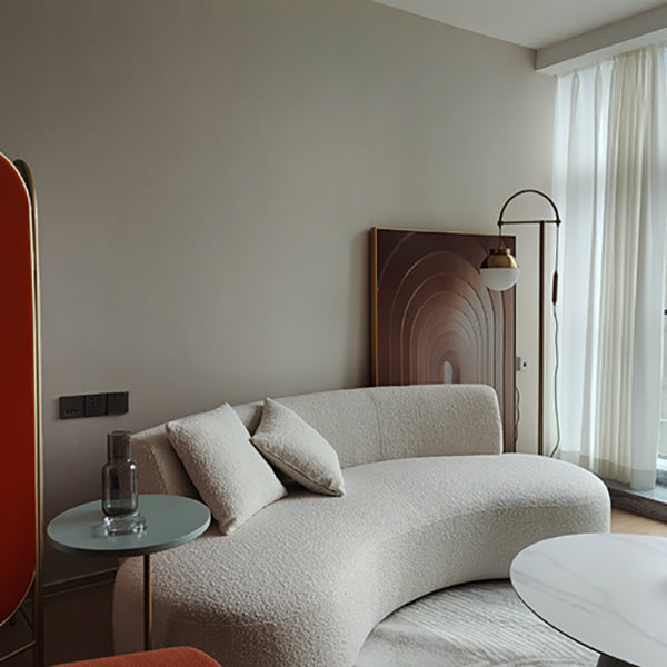 Contemporary Standard Armless Sofa Curved Sofa for Living Room, Apartment