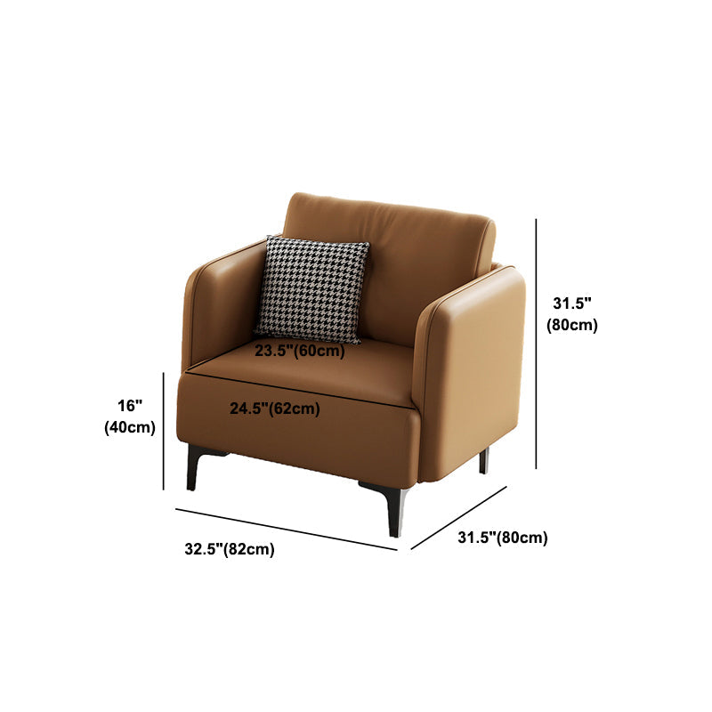 タフテッドスクエアアーム標準モダンセッピーソファオレンジ/ホワイト