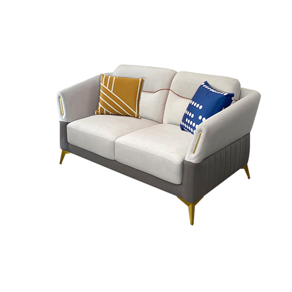 Flared Arm Modern Standard Faux Leather Stain Resistant Settee Couch 63"L x 35.5"W x 35.5"H Clearhalo 'furn' 'furn_sofas' 'Furniture' 'Living Room Furniture' 'Sofa' 'sofas' 5162860