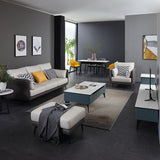 Sofá de brazo cuadrado moderno resistente a las manchas resistentes a la mancha de cuero