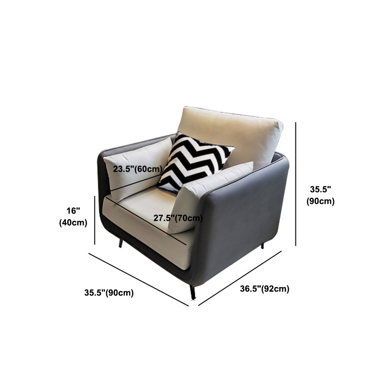 Sofá de brazo cuadrado moderno resistente a las manchas resistentes a la mancha de cuero