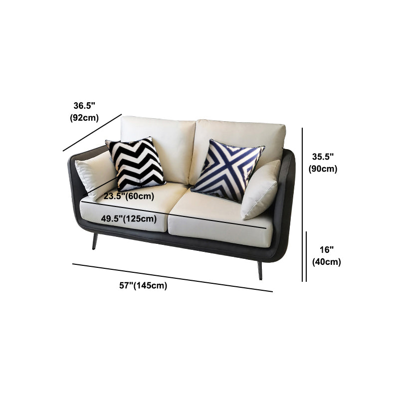 フェイクレザーステイン耐性モダン標準四角いアームセッピーソファ