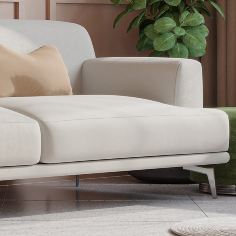 VELVET SOFFAT STRIGHT AVEC avec un bras encastré pour le salon 31,5 "de haut