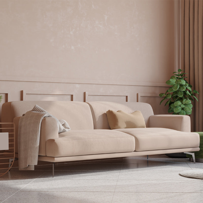 VELVET SOFFAT STRIGHT AVEC avec un bras encastré pour le salon 31,5 "de haut