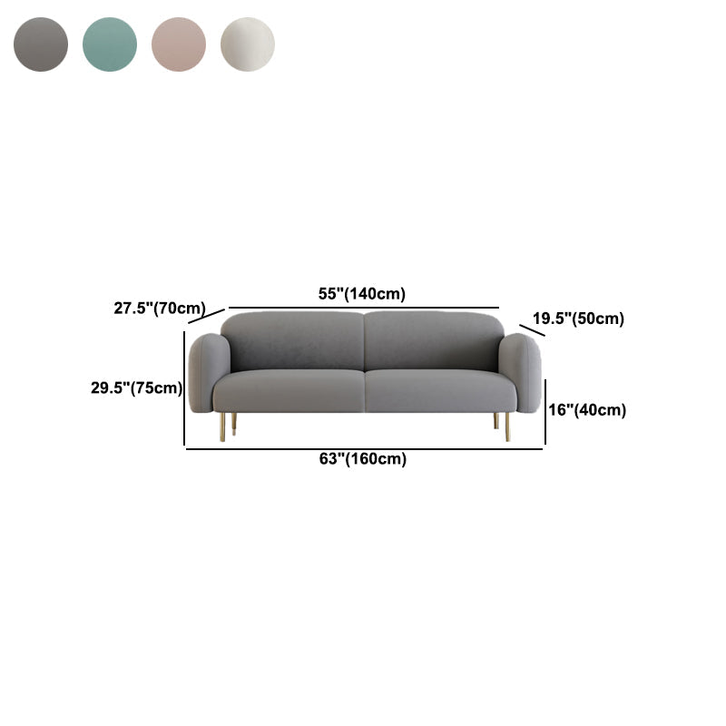 Velvet Tight Back Sofa with Square Arm for Living Room 29.53" High