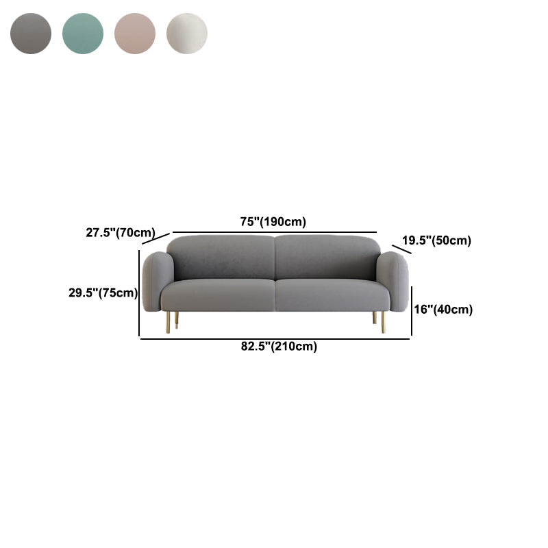 Velvet Tight Back Sofa with Square Arm for Living Room 29.53" High