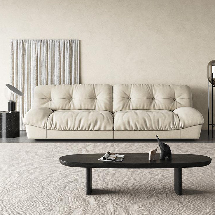 Modernes weißes Tuftedofa & Chaise 29.92 "H Velvet Armless Sofa