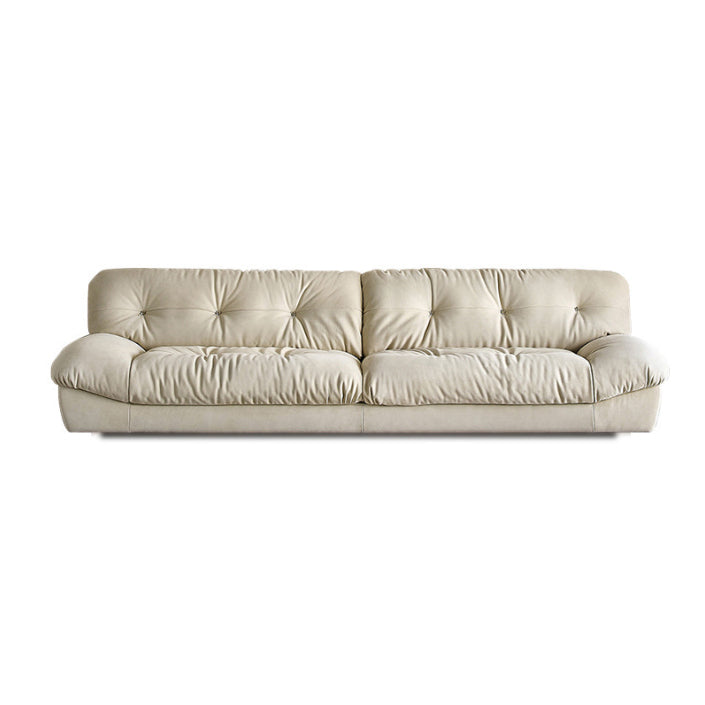 Modern White Tufted Sofa & Chaise 29.92" H Velvet Armless Sofa