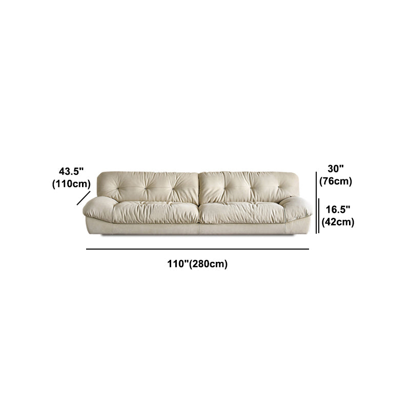 Modern White Tufted Sofa & Chaise 29.92" H Velvet Armless Sofa