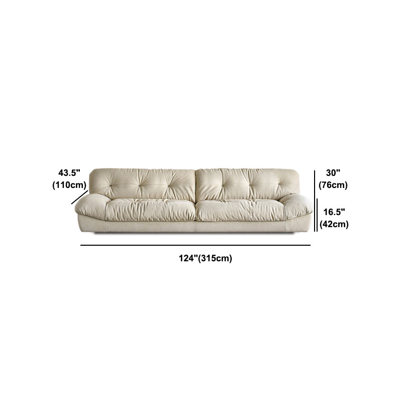 Modern White Tufted Sofa & Chaise 29.92" H Velvet Armless Sofa
