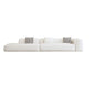 Single Side Armrest Sectional Sponge Cushioned White Uncushioned Backrest Sofa