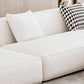 Single Side Armrest Sectional Sponge Cushioned White Uncushioned Backrest Sofa