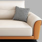 4-seat Flared Arm Sofa & Chaise Mid Century Modern Faux Leather Sofa
