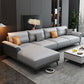 4-seat Flared Arm Sofa & Chaise Mid Century Modern Faux Leather Sofa