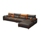 Contemporary Right Hand Facing Sofa & Chaise L-Shape Faux Leather Sofa Clearhalo 'furn' 'furn_sectionals' 'Furniture' 'Living Room Furniture' 'Sectionals' 5163057