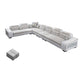 Modern Style Sectional Tufted Back Ramp Armrest White Storage Rack Sofa 142"L x 94.5"W x 33.5"H Left Clearhalo 'furn' 'furn_sectionals' 'Furniture' 'Living Room Furniture' 'Sectionals' 5163072
