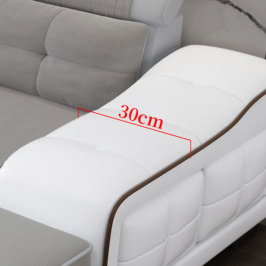 Modern Style Sectional Tufted Back Ramp Armrest White Storage Rack Sofa Clearhalo 'furn' 'furn_sectionals' 'Furniture' 'Living Room Furniture' 'Sectionals' 5163073