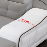 Modern Style Sectional Tufted Back Ramp Armrest White Storage Rack Sofa Clearhalo 'furn' 'furn_sectionals' 'Furniture' 'Living Room Furniture' 'Sectionals' 5163073