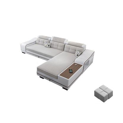 Modern Style Sectional Tufted Back Ramp Armrest White Storage Rack Sofa 106"L x 71"W x 33.5"H Right Clearhalo 'furn' 'furn_sectionals' 'Furniture' 'Living Room Furniture' 'Sectionals' 5163077