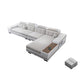 Modern Style Sectional Tufted Back Ramp Armrest White Storage Rack Sofa 134"L x 71"W x 33.5"H Right Clearhalo 'furn' 'furn_sectionals' 'Furniture' 'Living Room Furniture' 'Sectionals' 5163078