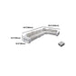 Modern Style Sectional Tufted Back Ramp Armrest White Storage Rack Sofa Clearhalo 'furn' 'furn_sectionals' 'Furniture' 'Living Room Furniture' 'Sectionals' 5163084