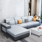 4-seat Mid Century Modern Sofa & Chaise Sewn Pillow Back Sofa 134"L x 71"W x 35"H Left Clearhalo 'furn' 'furn_sectionals' 'Furniture' 'Living Room Furniture' 'Sectionals' 5163086