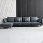 Contemporary Dark Grey Sofa with Bolster Pillows for Living Room Clearhalo 'furn' 'furn_sectionals' 'Furniture' 'Living Room Furniture' 'Sectionals' 5163099
