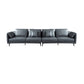Contemporary Dark Grey Sofa with Bolster Pillows for Living Room 142"L x 37"W x 29.5"H Clearhalo 'furn' 'furn_sectionals' 'Furniture' 'Living Room Furniture' 'Sectionals' 5163106