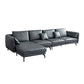 Contemporary Dark Grey Sofa with Bolster Pillows for Living Room Clearhalo 'furn' 'furn_sectionals' 'Furniture' 'Living Room Furniture' 'Sectionals' 5163107