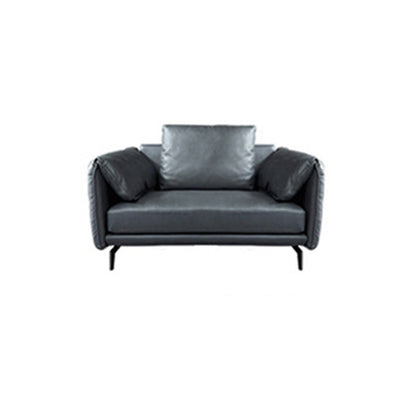 Contemporary Dark Grey Sofa with Bolster Pillows for Living Room 39.5"L x 37.5"W x 29.5"H Clearhalo 'furn' 'furn_sectionals' 'Furniture' 'Living Room Furniture' 'Sectionals' 5163112