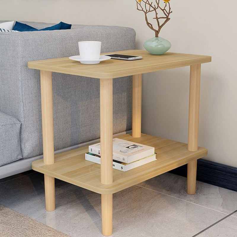 Cocktail Table Artificial Wood White/black/wood/red Square Coffee Table